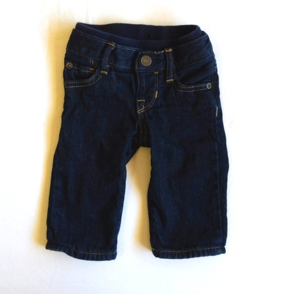 babyGap 1969 tartan plaid lined dark wash denim pull-on jeans 3 months baby - Picture 5 of 7
